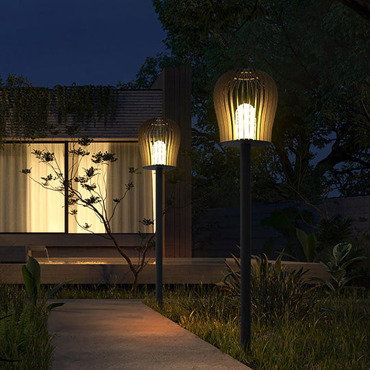 Sophisticated Waterproof LED Garden Post Lamp with Cage Design