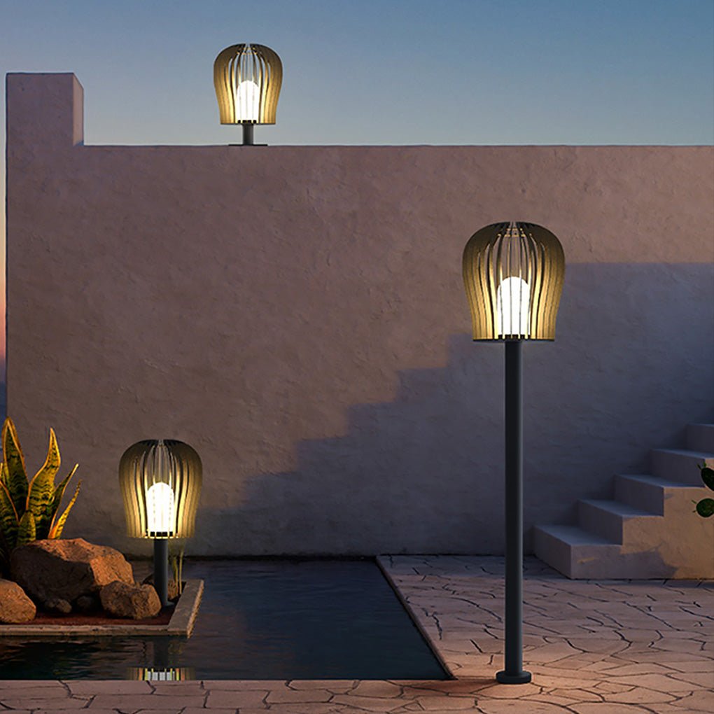 Sophisticated Waterproof LED Garden Post Lamp with Cage Design