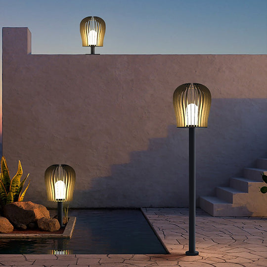 Sophisticated Waterproof LED Garden Post Lamp with Cage Design