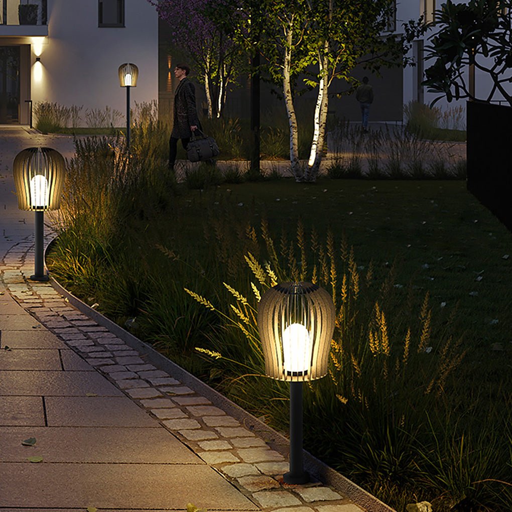 Sophisticated Waterproof LED Garden Post Lamp with Cage Design