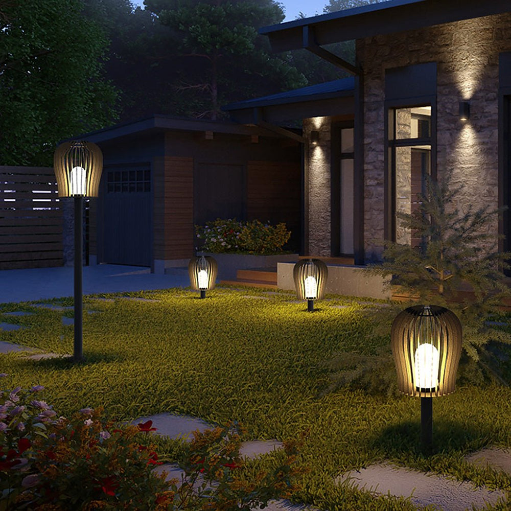 Sophisticated Waterproof LED Garden Post Lamp with Cage Design