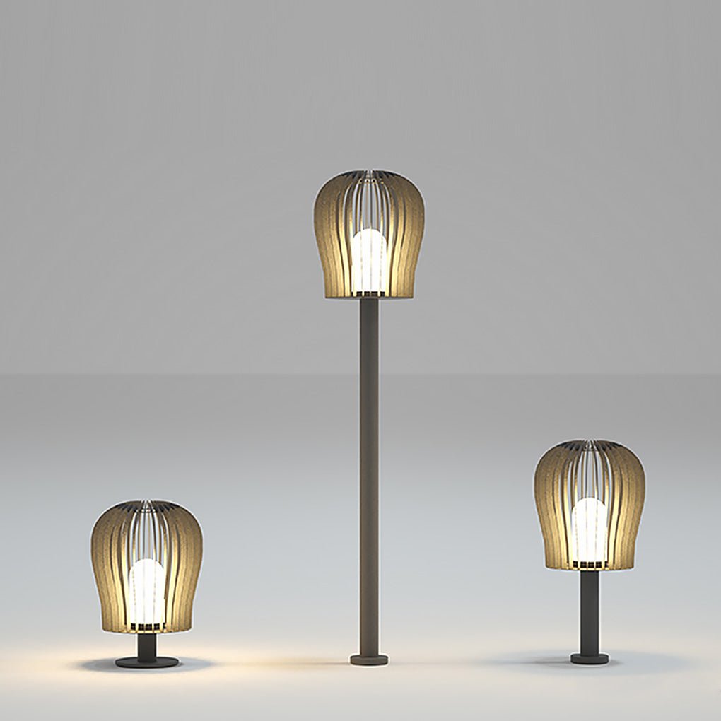 Sophisticated Waterproof LED Garden Post Lamp with Cage Design