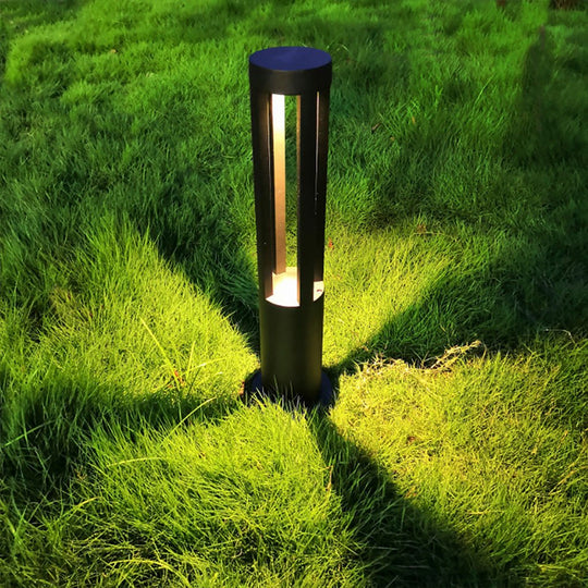 Modern Radiance Four Emitting Black Outdoor LED Pathway Bollard Lights