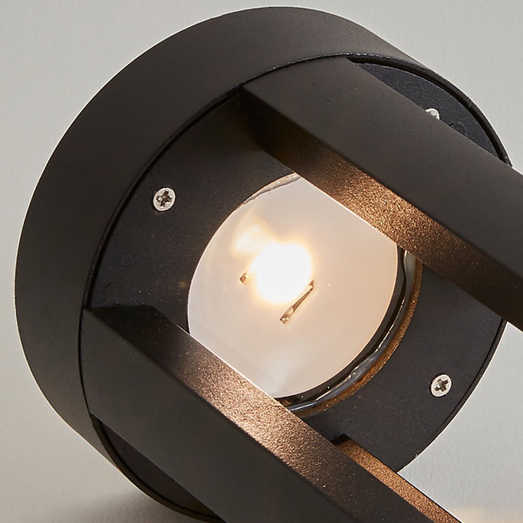 Modern Radiance Four Emitting Black Outdoor LED Pathway Bollard Lights