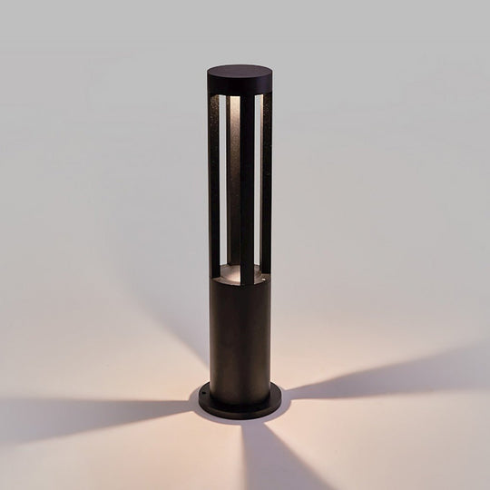 Modern Radiance Four Emitting Black Outdoor LED Pathway Bollard Lights