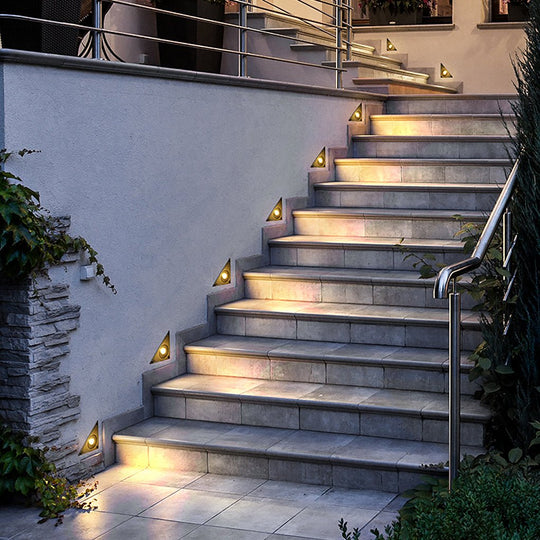 Triangle In-Wall Step Lights LED Outdoor Stair Wall Lamp