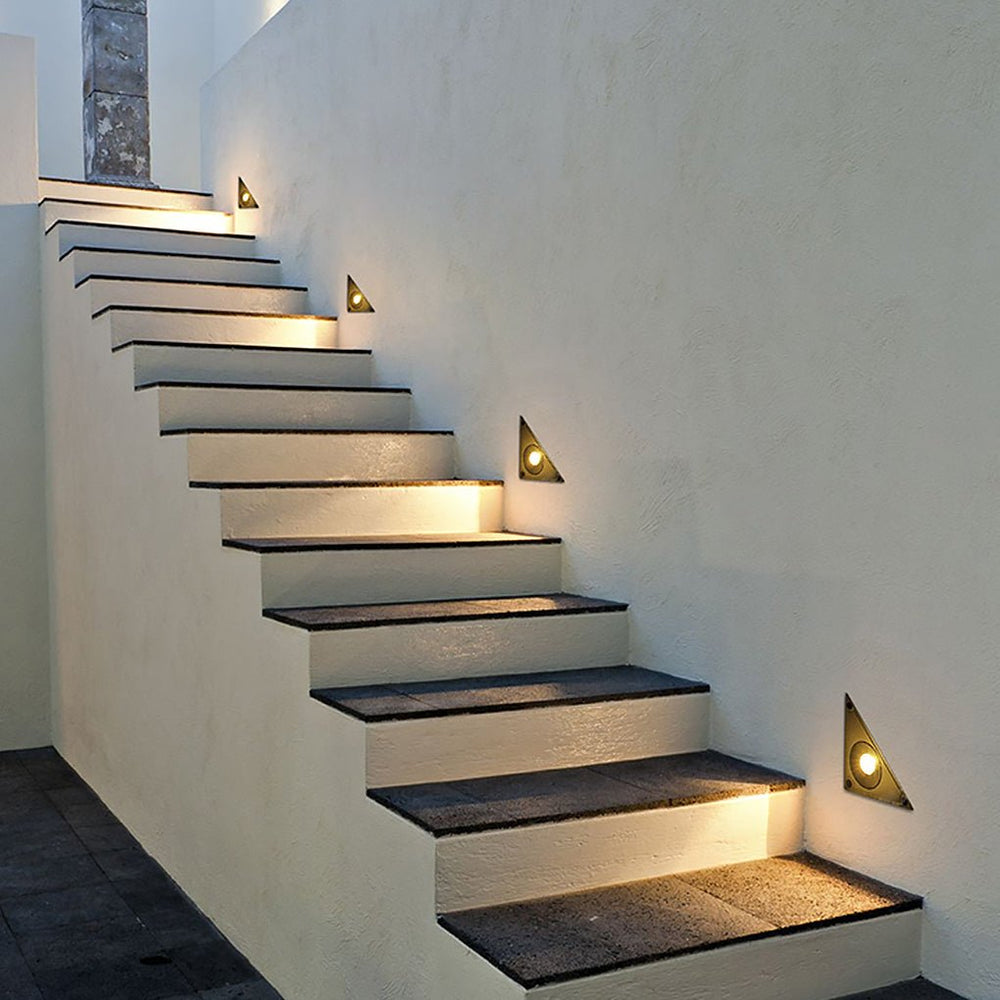 Triangle In-Wall Step Lights LED Outdoor Stair Wall Lamp