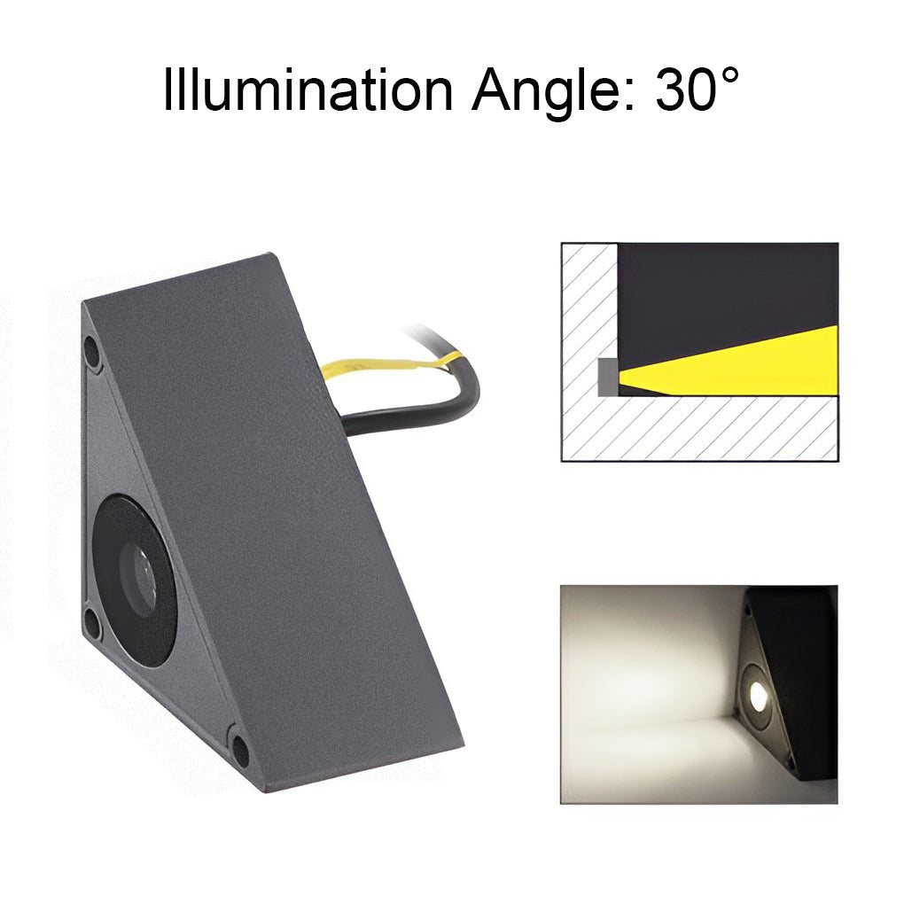 Triangle In-Wall Step Lights LED Outdoor Stair Wall Lamp