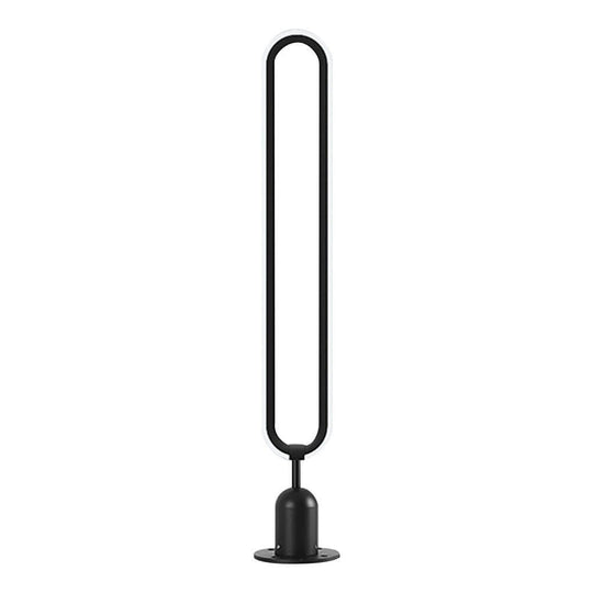 Sleek Black Oval Ring LED Solar Lights Modern Outdoor Minimalist Design