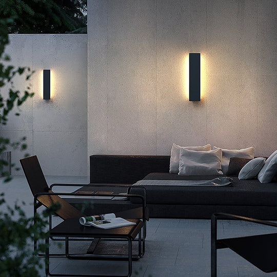 Outdoor Modern Waterproof LED Rectangular Wall Lights