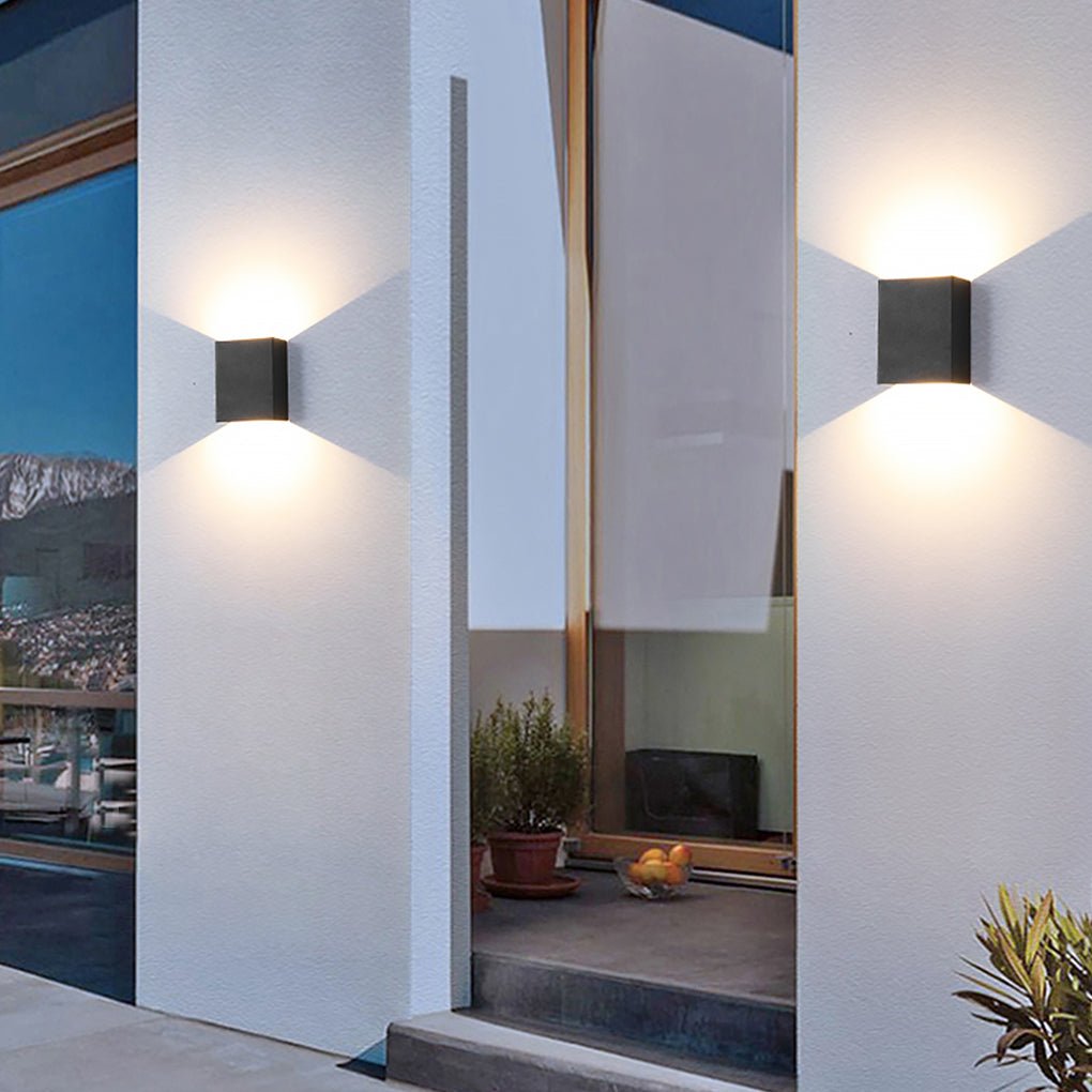Waterproof Square LED Up and Down Lighting Modern Outdoor Wall Lights