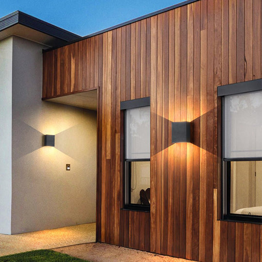 Waterproof Square LED Up and Down Lighting Modern Outdoor Wall Lights