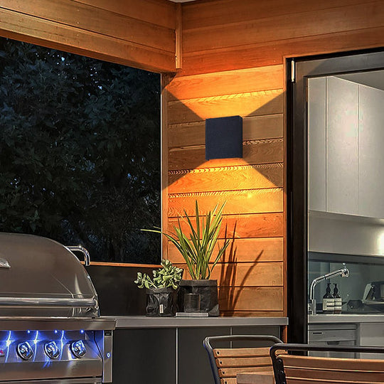 Waterproof Square LED Up and Down Lighting Modern Outdoor Wall Lights
