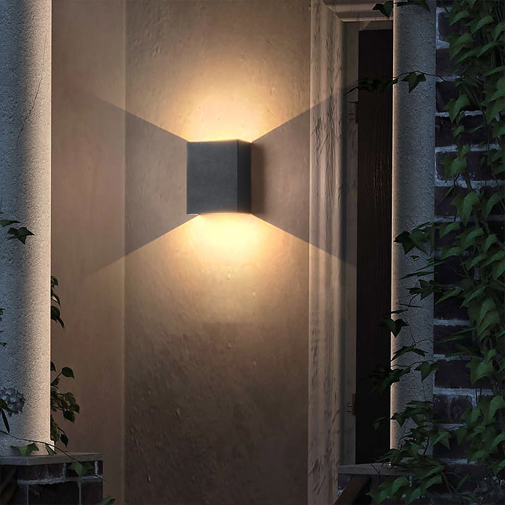 Waterproof Square LED Up and Down Lighting Modern Outdoor Wall Lights