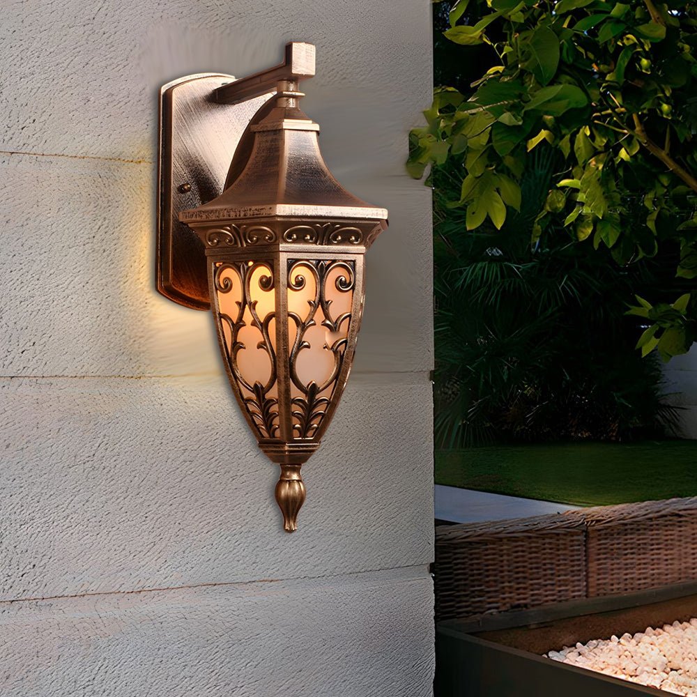 Outdoor Vintage Bronze Wall Light 1-Light Wall-Mount Lantern