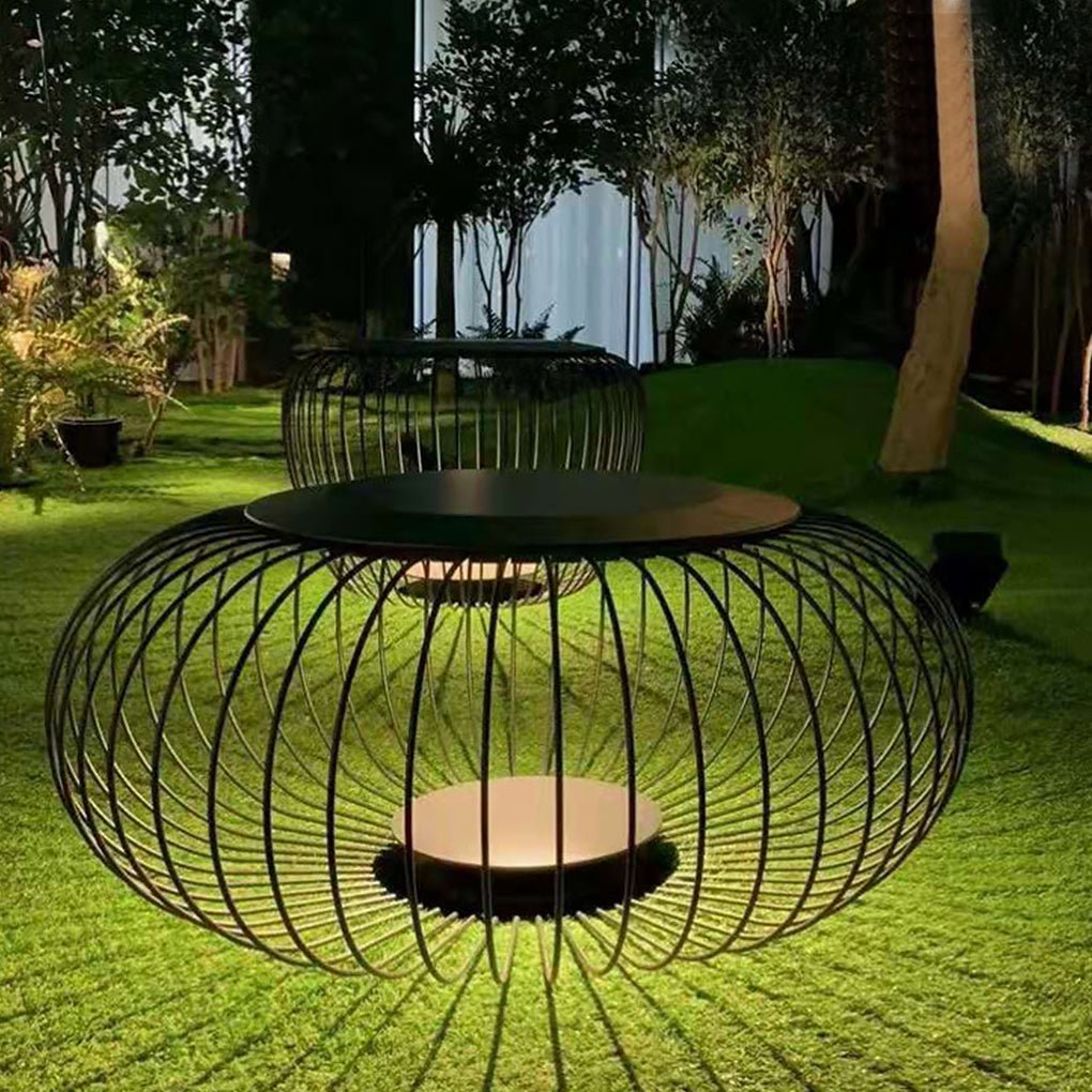 Outdoor Waterproof Cage Shape LED Stool Table Lamp