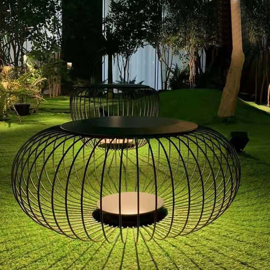 Outdoor Waterproof Cage Shape LED Stool Table Lamp