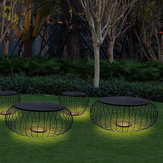 Outdoor Waterproof Cage Shape LED Stool Table Lamp