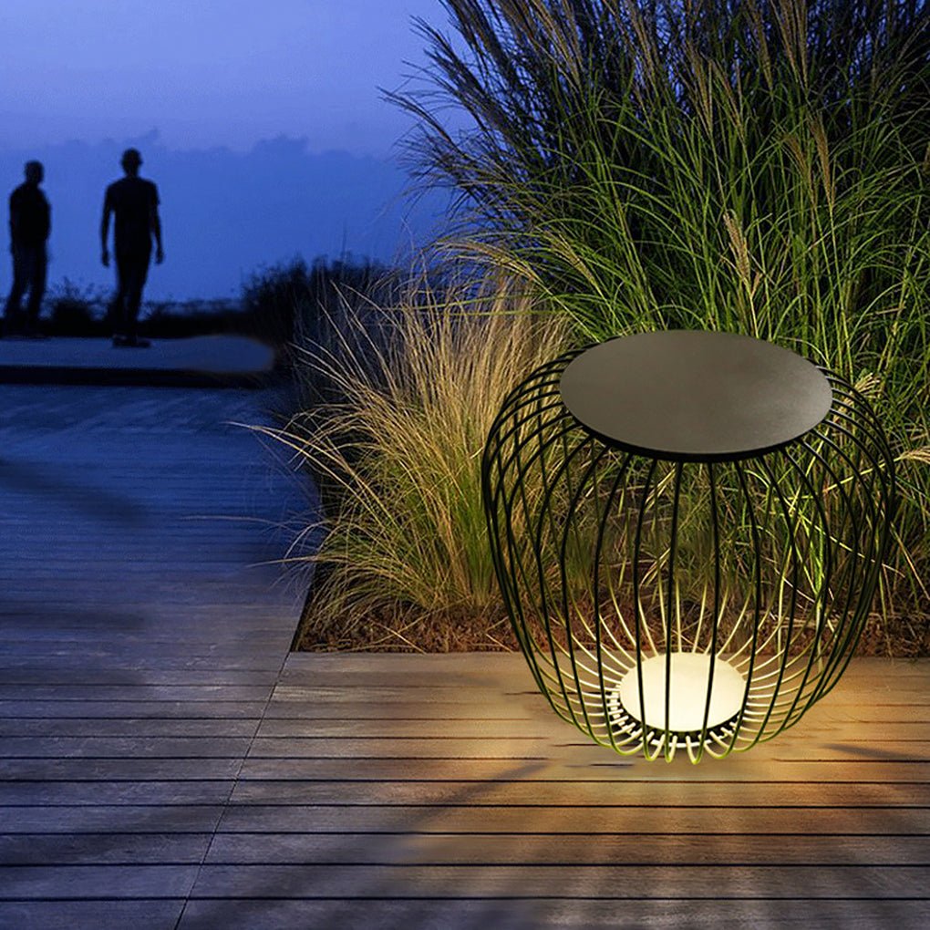 Outdoor Waterproof Cage Shape LED Stool Table Lamp