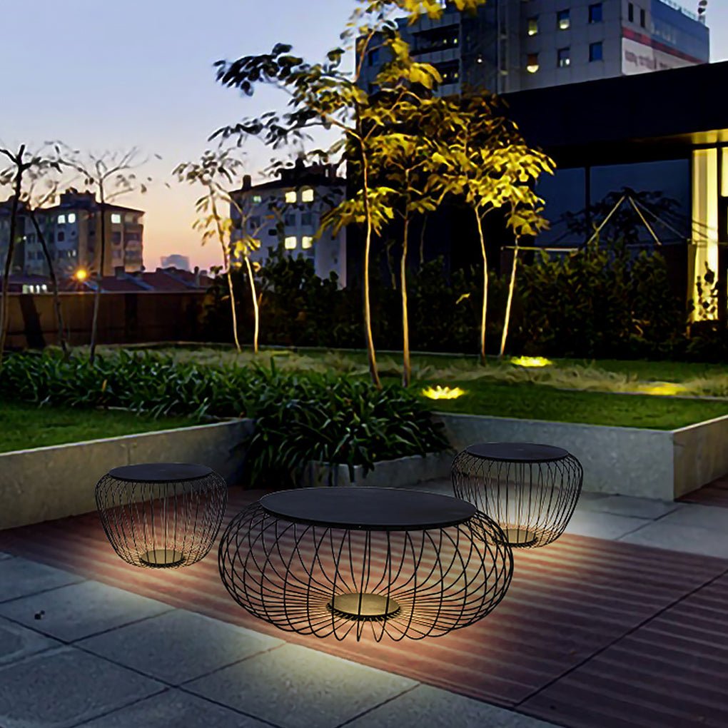 Outdoor Waterproof Cage Shape LED Stool Table Lamp