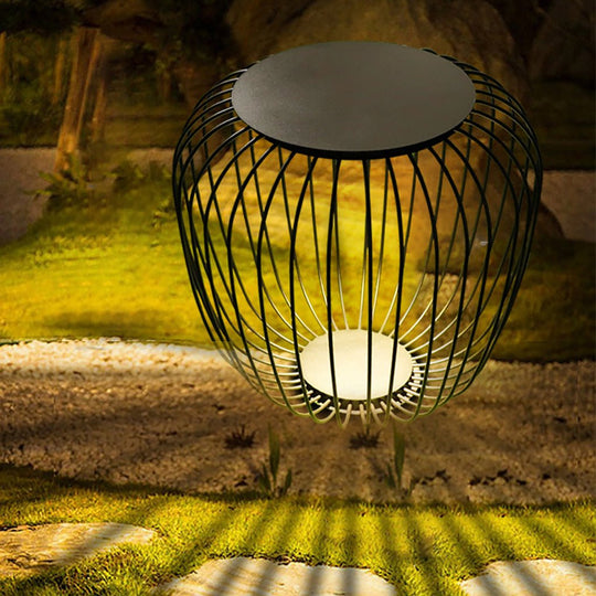 Outdoor Waterproof Cage Shape LED Stool Table Lamp