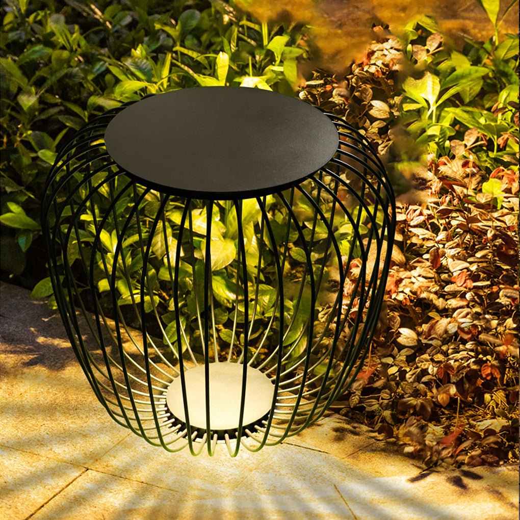 Outdoor Waterproof Cage Shape LED Stool Table Lamp