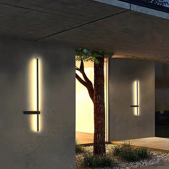 Interlaced Line Strips Waterproof LED Black Modern Outdoor Wall Lights