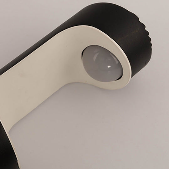Modern Black Aluminum Outdoor Post Light with Moon Cutout