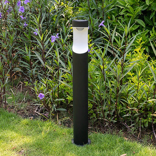 Modern Black Aluminum Outdoor Post Light with Moon Cutout