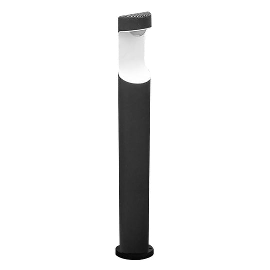 Modern Black Aluminum Outdoor Post Light with Moon Cutout