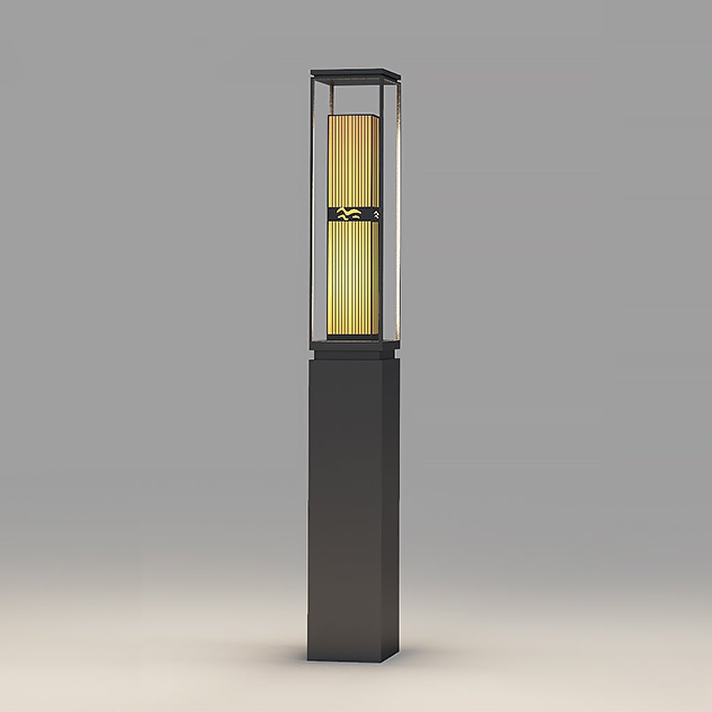 Retro Black Outdoor Lawn Post Light