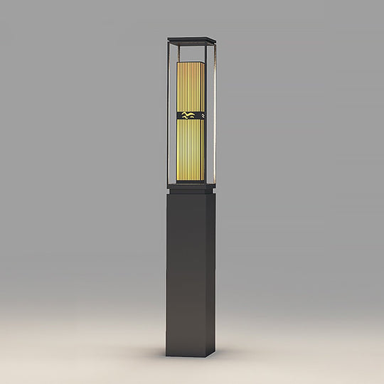 Retro Black Outdoor Lawn Post Light