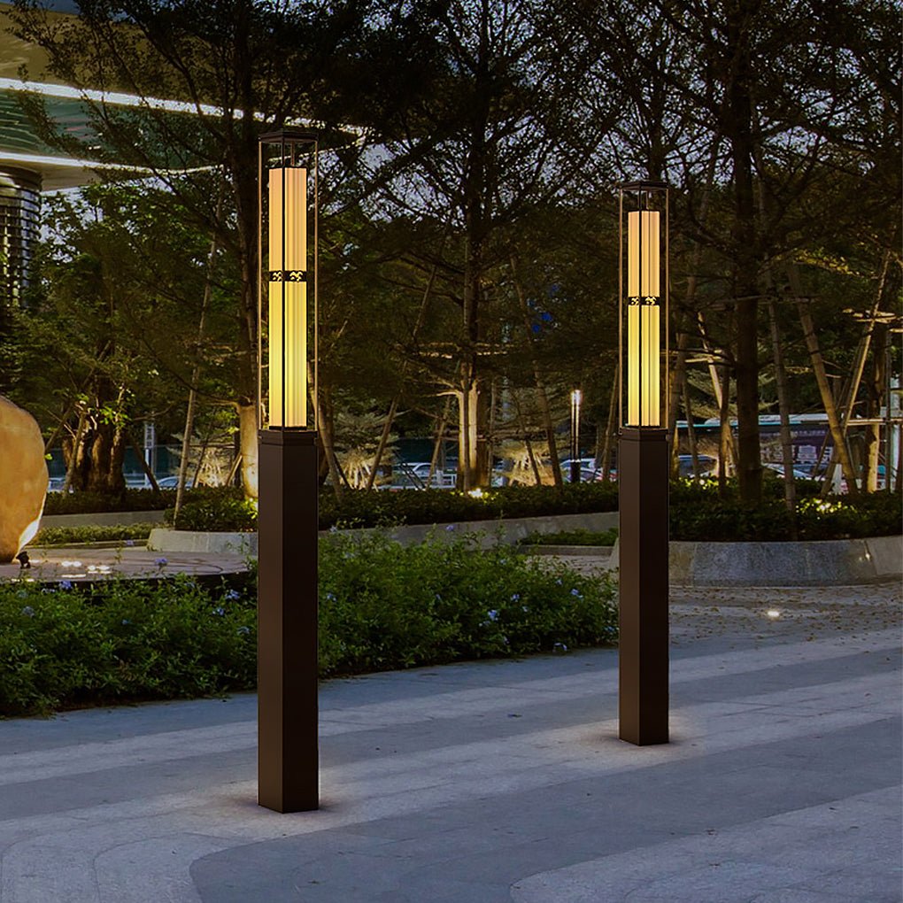 Retro Black Outdoor Lawn Post Light