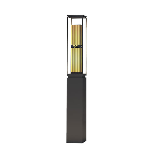 Retro Black Outdoor Lawn Post Light