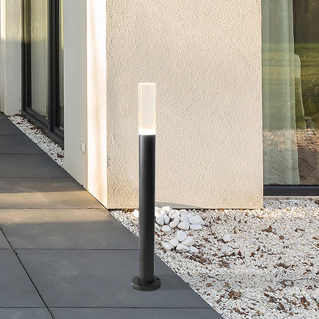 Transparent Acrylic Shade Aluminum Waterproof Modern Pathway Bollard Lights