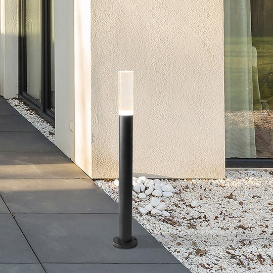 Transparent Acrylic Shade Aluminum Waterproof Modern Pathway Bollard Lights