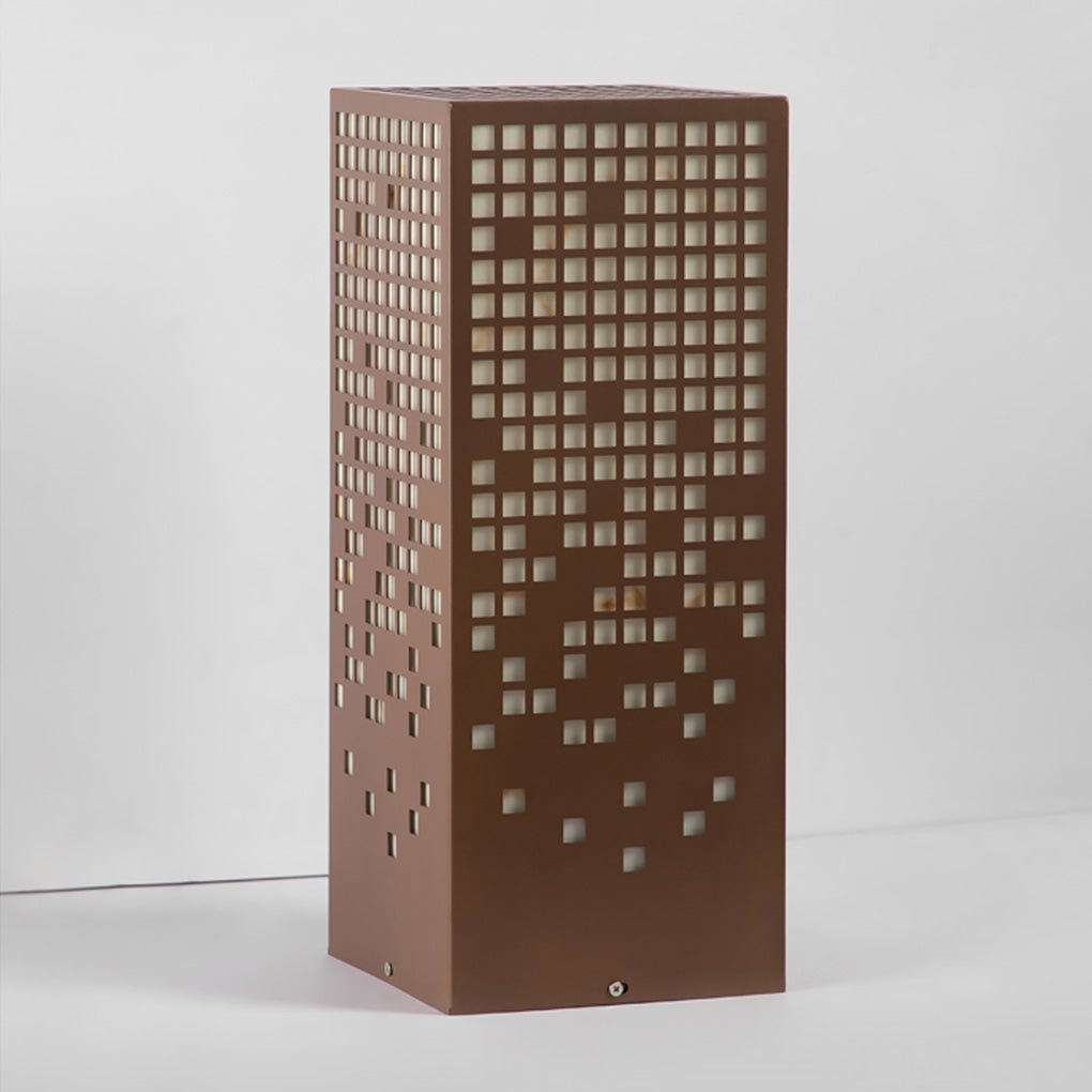 High-End Stainless Steel Outdoor LED Bollard Light with Square Pattern