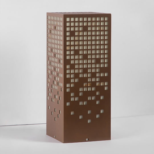 High-End Stainless Steel Outdoor LED Bollard Light with Square Pattern