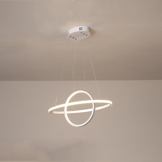 Two Circles LED Metal Adjustable Modern Chandelier