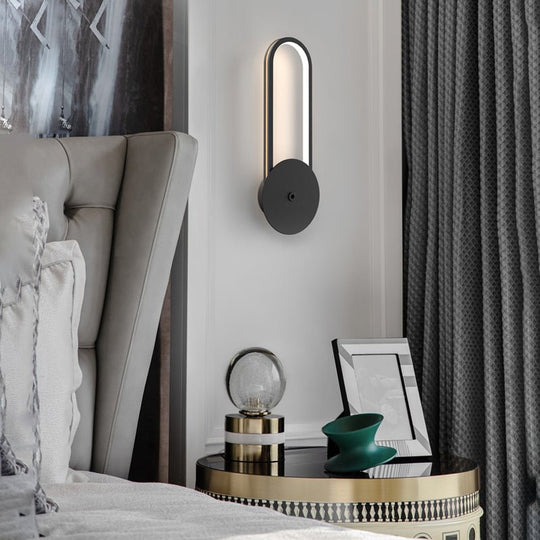 Oval Rings Three Step Dimming Aluminum Modern LED Wall Lamp