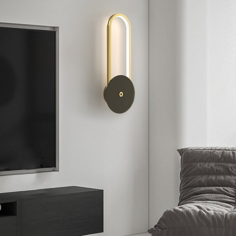 Oval Rings Three Step Dimming Aluminum Modern LED Wall Lamp