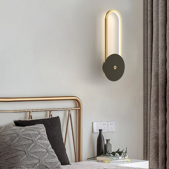 Oval Rings Three Step Dimming Aluminum Modern LED Wall Lamp