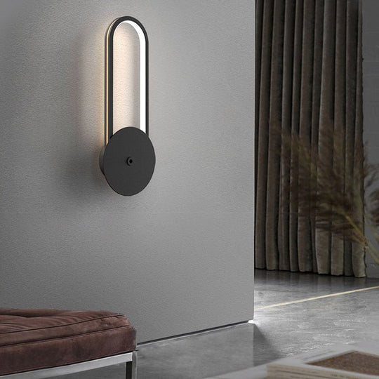 Oval Rings Three Step Dimming Aluminum Modern LED Wall Lamp