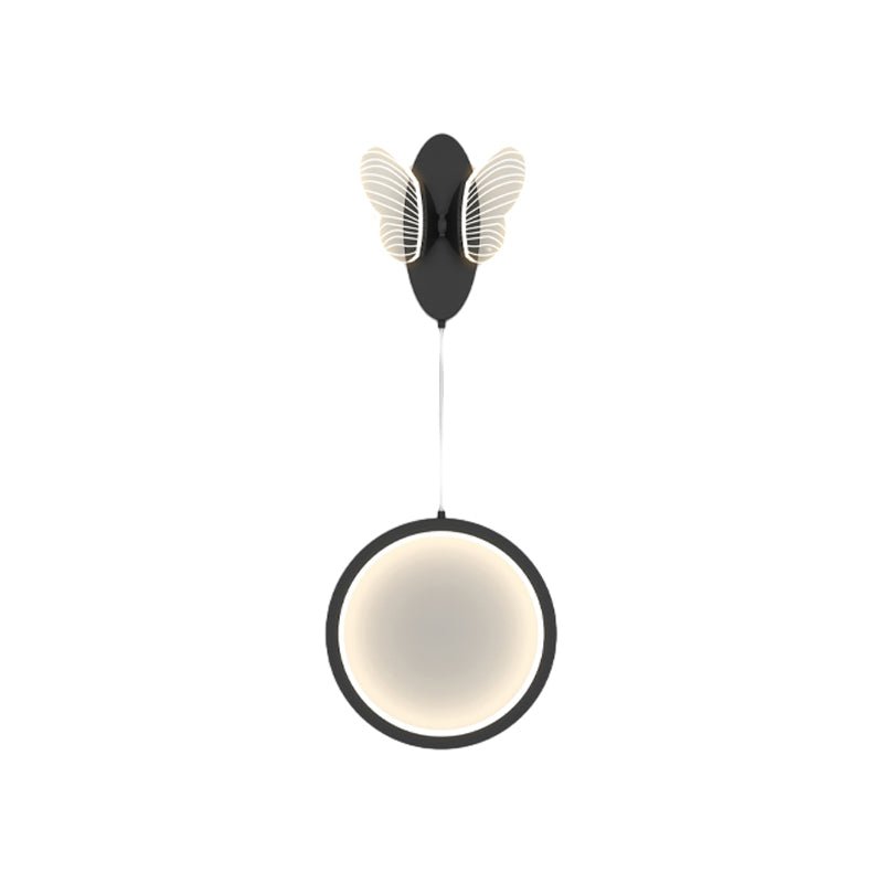 Oval Round Butterflies Three Step Dimming Modern LED Wall Lamp