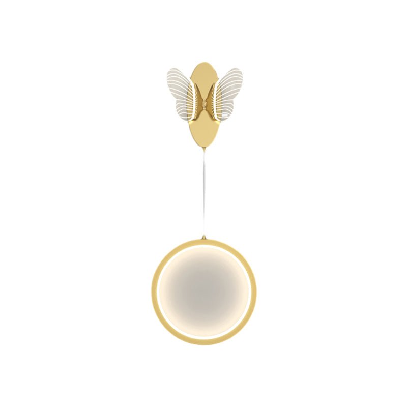 Oval Round Butterflies Three Step Dimming Modern LED Wall Lamp