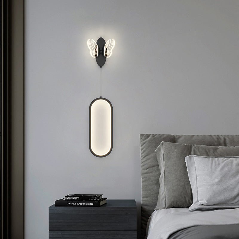 Oval Round Butterflies Three Step Dimming Modern LED Wall Lamp