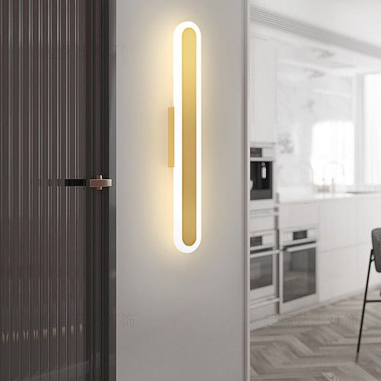 Oval Shaped Minimalist LED Wall Light with 3-Step Dimming