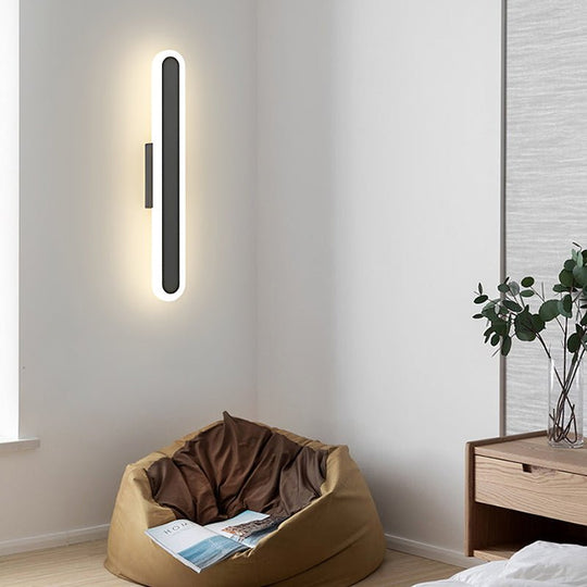 Oval Shaped Minimalist LED Wall Light with 3-Step Dimming