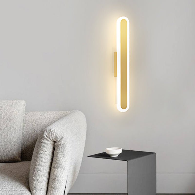 Oval Shaped Minimalist LED Wall Light with 3-Step Dimming