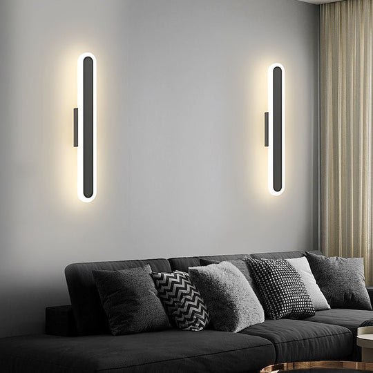Oval Shaped Minimalist LED Wall Light with 3-Step Dimming